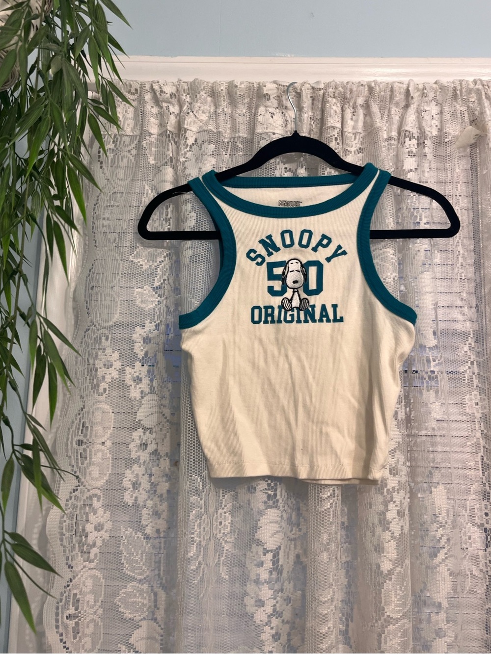 Women’s Snoopy Peanuts Cream & Teal Tank Top